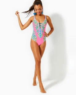 Jaspen One-Piece Swimsuit -Lilly Pulitzer Shop 001217 havanapinkorchidsoireeengineeredonepiece a2 sf