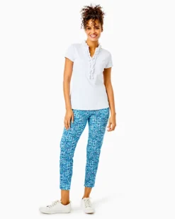 UPF 50+ Luxletic Frida Ruffle Polo Top -Lilly Pulitzer Shop 004702 resortwhite a3 sf