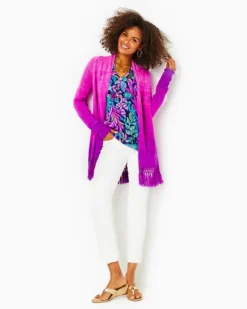Tatum Ombre Fringe Cardigan 6 Tatum Ombre Fringe Cardigan -Lilly Pulitzer Shop 008380 orchidoasismarledombre a3 sf