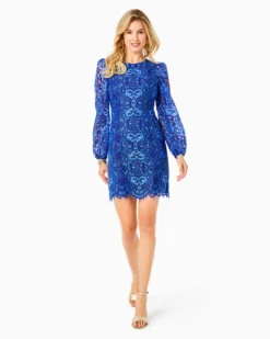 Georgi Lace Dress -Lilly Pulitzer Shop 008769 bocabluetwotonecarnivallace a4 sf