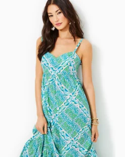 Hiedi Cotton Maxi Dress 10 Hiedi Cotton Maxi Dress -Lilly Pulitzer Shop 009940 prismbluegoodgreefengineeredmaxidress a4 sf