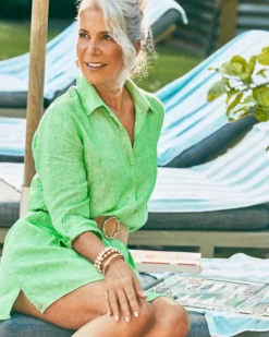 Pilar Linen Tunic Dress -Lilly Pulitzer Shop 010257 geckogreenxresortwhite campaigntest sf