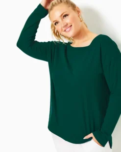 UPF 50+ Karessa Top -Lilly Pulitzer Shop 010538 evergreen a3 sf