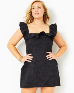 Zoya Romper -Lilly Pulitzer Shop 010565 onyxpineapplepuckerjacquard a4 sf