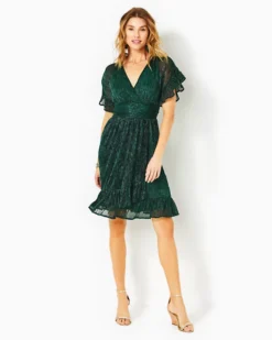 Sinclare Dress -Lilly Pulitzer Shop 011404 evergreenmetallicknitcrinkle a4 sf