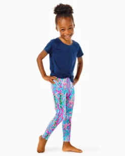 UPF 50+ Luxletic Girls Mini Weekender Legging -Lilly Pulitzer Shop 011722 multiseaweedsamba a2 sf
