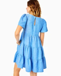 Jocelyn Short Sleeve Linen Dress