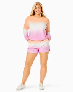 Sheridan Long Sleeve Sweatshirt -Lilly Pulitzer Shop 012300 cantaloupedipdye a6 sf