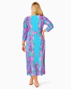 UPF 50+ Carabella Chillylilly Midi Dress -Lilly Pulitzer Shop 012687 multiseaweedsambaengineeredchillylilly a6 sf