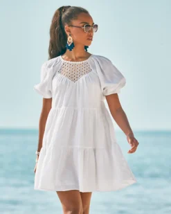 Charlet Short Sleeve Linen Dress -Lilly Pulitzer Shop 012832 resortwhite campaigntest sf