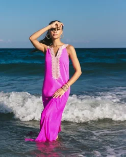Sandrah Embroidered Maxi Shift Dress -Lilly Pulitzer Shop 012868 wildfuchsia campaigntest sf