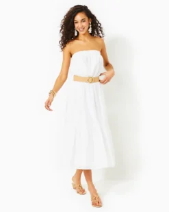 Nikole Strapless Eyelet Midi Dress -Lilly Pulitzer Shop 013027 resortwhitetidepooleyelet a3 sf
