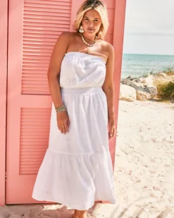 Nikole Strapless Eyelet Midi Dress -Lilly Pulitzer Shop 013027 resortwhitetidepooleyelet campaigntest sf