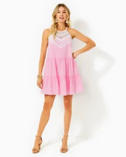 Britt Seersucker Striped Halter Dress 8 Britt Seersucker Striped Halter Dress -Lilly Pulitzer Shop 013034 havanapinkseersuckerstripe a4 sf