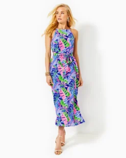 Joannah Silk Midi Dress -Lilly Pulitzer Shop 013175 bluegrottobeleafinyourself a3 sf