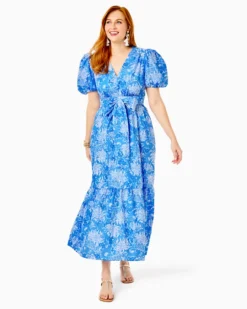 Ezralyn Short Sleeve Cotton Maxi Dress -Lilly Pulitzer Shop 013177 bocabluecrocandlockit a4 sf