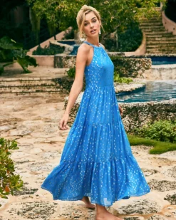 Beccalyn Maxi Dress 10 Beccalyn Maxi Dress -Lilly Pulitzer Shop 013197 bocablueviscosemetallicclipdobby campaigntest sf