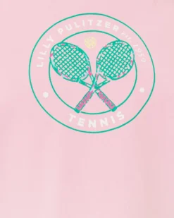 Luxletic Girls Mini Rally Tee -Lilly Pulitzer Shop 013208 peonypinkholdingcourttennisgraphickids a5 sf