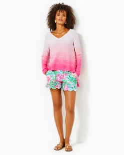 Jody V-Neck Sweater -Lilly Pulitzer Shop 013259 havanapinkmarledombre a2 sf