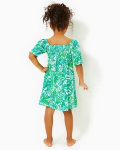 Girls Mini Delaney Dress -Lilly Pulitzer Shop 013303 botanicalgreensafarisangria a3 sf