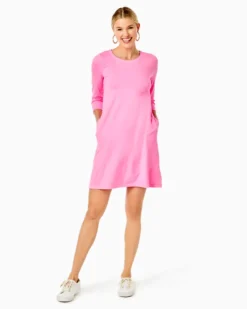 UPF 50+ Solia Dress -Lilly Pulitzer Shop 013524 heatheredsoleilpink a4 sf