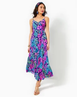 Joellane Tiered Maxi Dress -Lilly Pulitzer Shop 013539 aegeannavycalypsocoast a3 sf