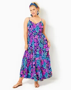 Joellane Tiered Maxi Dress -Lilly Pulitzer Shop 013539 aegeannavycalypsocoast a5 sf