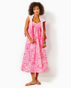 Azora Cotton Midi Dress -Lilly Pulitzer Shop 013620 peonypinkseasidescene a3 sf