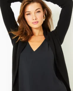 Noble Cashmere Cardigan -Lilly Pulitzer Shop 013771 black a2 sf