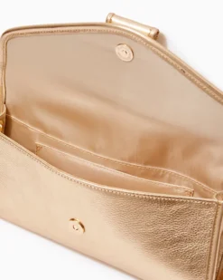 Benton Leather Clutch -Lilly Pulitzer Shop 014278 goldmetallic a4 sf
