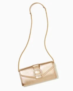 Benton Leather Clutch -Lilly Pulitzer Shop 014278 goldmetallic a5 sf