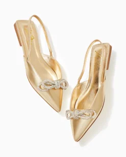 Brit Leather Slingback Heels -Lilly Pulitzer Shop 014281 goldmetallic a3 sf