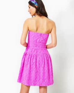 Akela Strapless Eyelet Dress