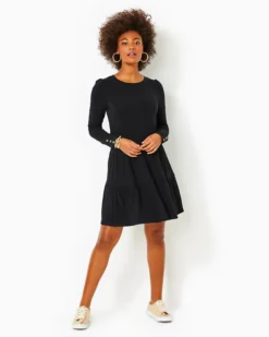 Arlette Long Sleeve Dress 6 Arlette Long Sleeve Dress -Lilly Pulitzer Shop 014325 onyx a3 sf