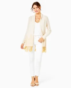 Tatum Long Fringe Hem Cardigan -Lilly Pulitzer Shop 24439 goldmetallic a2 sf