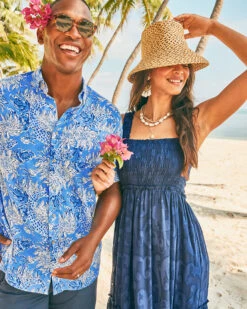 Lilly Pulitzer X Southern Tide Mens Linen Sportshirt -Lilly Pulitzer Shop 551029 bocabluecrocandlockitsoutherntide campaigntest sf